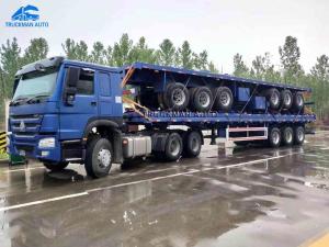China T700 Steel 40 Ton 3 Axle Flatbed Container Trailer wholesale