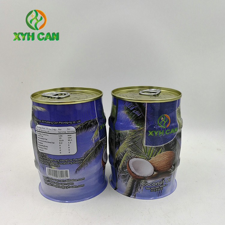 FDA CMYK Printing 400ML Expansion Metal Cans For Coconut Oil packing