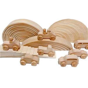China Rainbow 35.5cm Coloured Wooden Building Blocks Large Baby wholesale