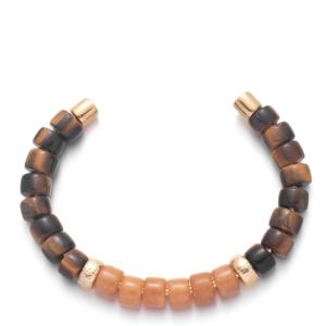 China 18.5cm Handmade Beaded Bangles , 30g brown Tiger Eye Bangle wholesale