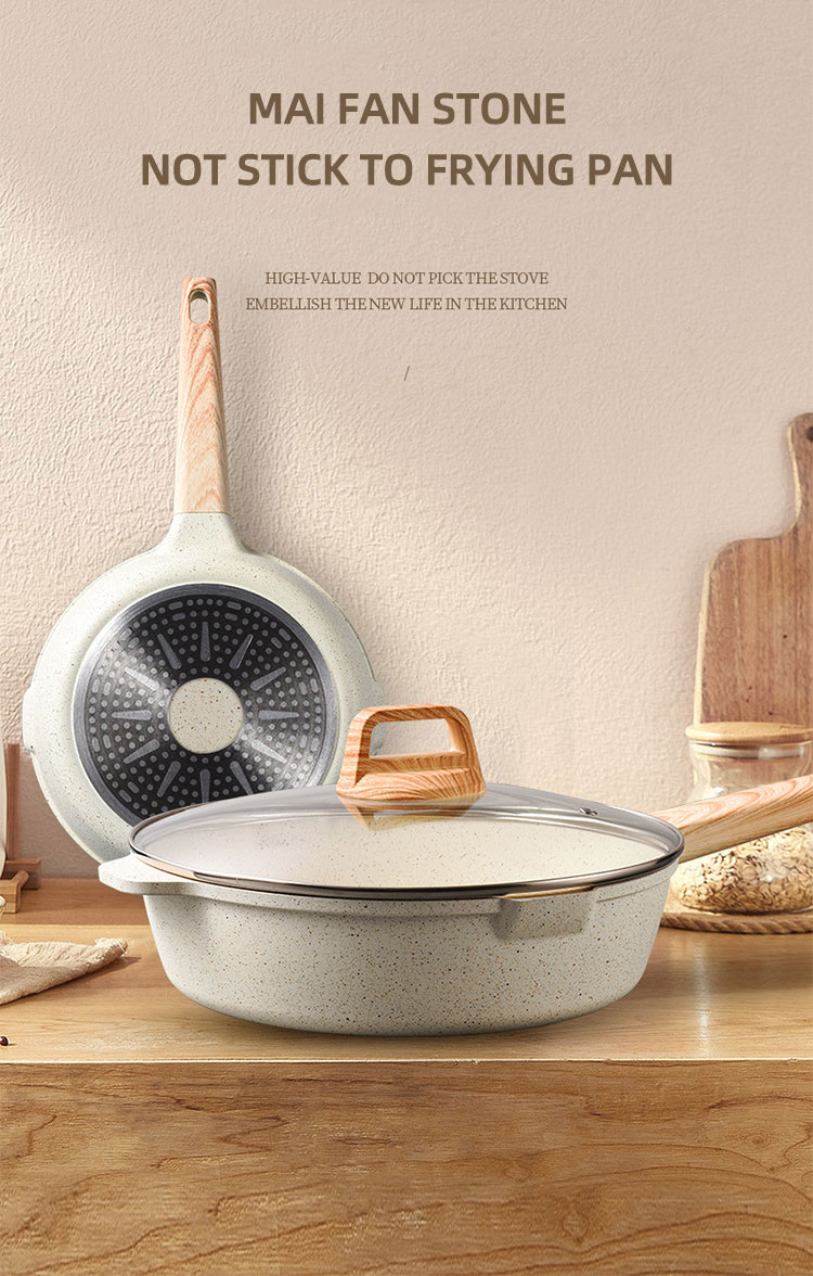 New Arrival Induction Omelet Pans Maifan Stone Coating Aluminum Frypan Non Stick Granite Frying Pan Skillet Pan