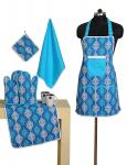 Flower Pattern Adjustable Home Kitchen Cooking Apron with Pockets for Women and