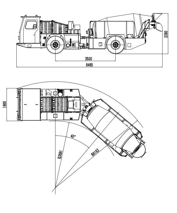 3 Cubic Meters Underground Concrete Mixing Truck Tunnel Concrete Mixer Truck Transmixer