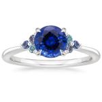 Sapphire Indigo Melody RingSet with 6mm Premium Blue Round Sapphire