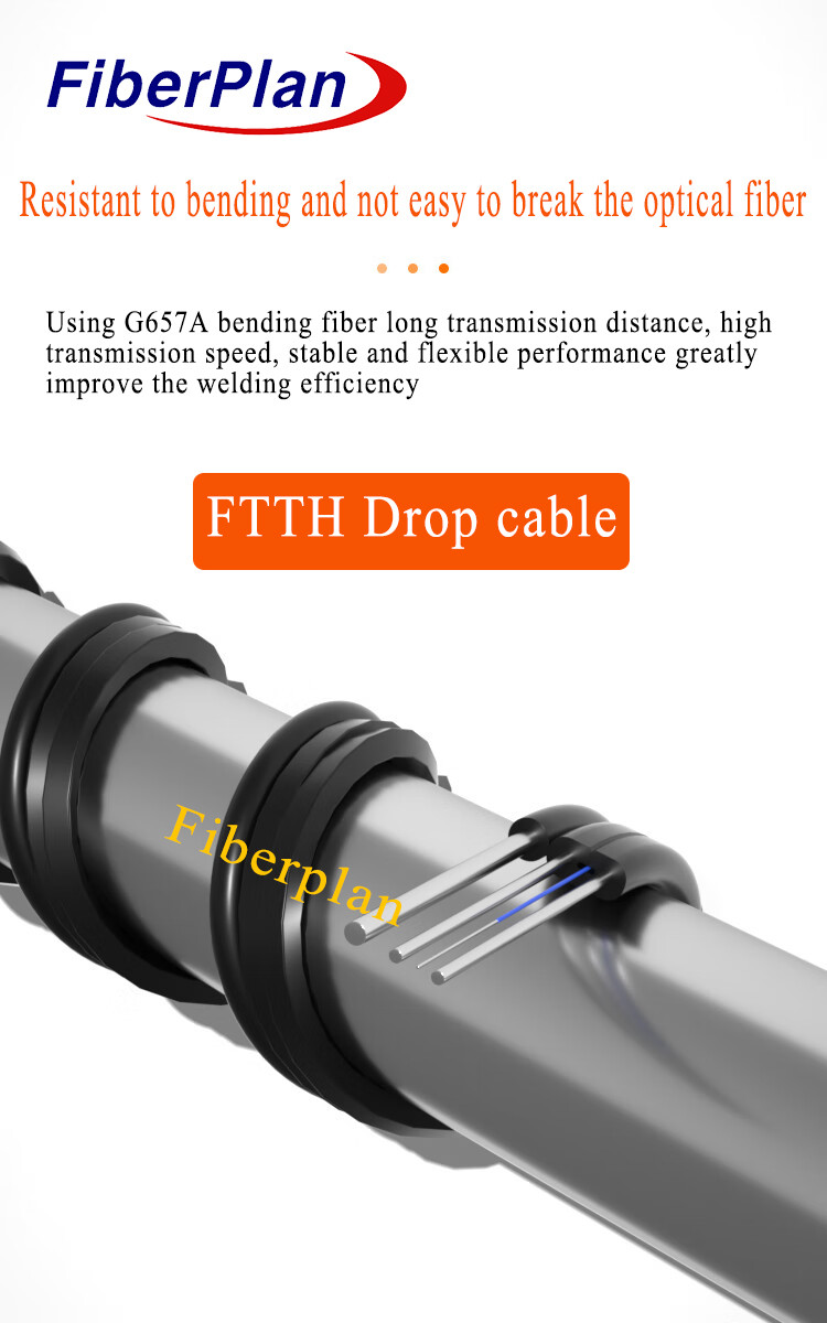 Compatible GJYXCH/GJYXFCH FTTH Drop Cable With Messenger for Communication Equipment