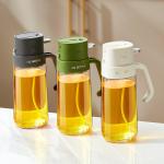 2 In 1 Olive Oil Dispenser Bottle 550ml 19OZ Food-Grade Glass Oil Sprayer for