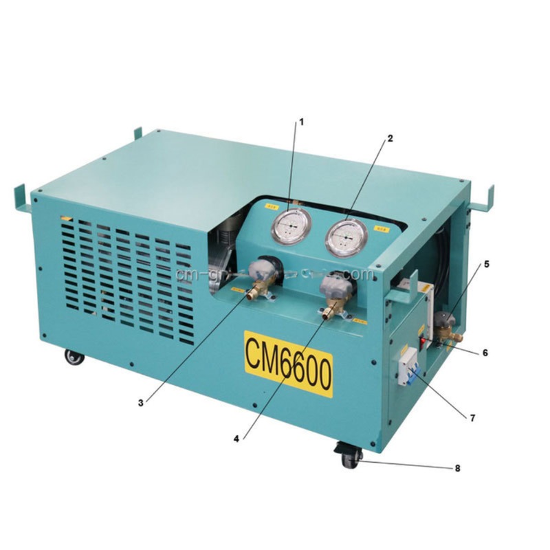 Oil Free Refrigerant Recovery Unit AC Recharge Machine 2HP R134a R410A Gas Recoery Charging Machine