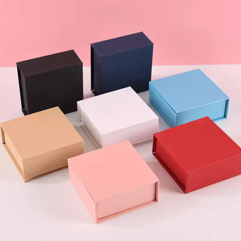 Customized Jewelry Paper Box Book Shape Magnetic Closure Jewelry Box