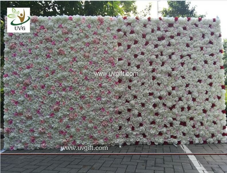 UVG wonderful silk rose wall weddings with fake penoy flowers for wedding Décor CHR1143