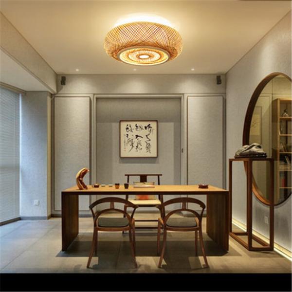 Hand-woven Bamboo Wicker Rattan Round Lantern Shade Ceiling Light(WH-WA-37)