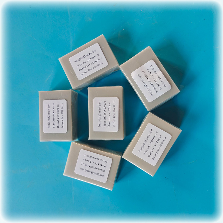 Conductivity High Temp Alloys 0.5x40x60mm AlN Aluminum Nitride Ceramic Sheet