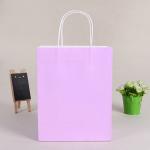 Solid Coloured Kraft Paper Bags Recyclable Environmentally Friendly For Shopping
