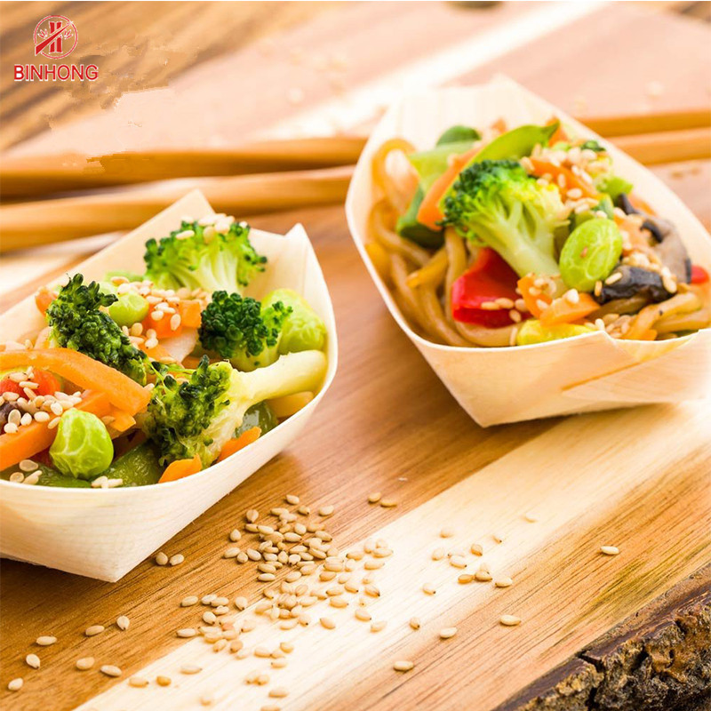 Disposable Birch Wood 3.5 Inch Sushi Wooden Boat