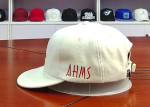 China White Metal Sunday Buckle Velvet Sports Dad Hats / 6 Panel Hat wholesale