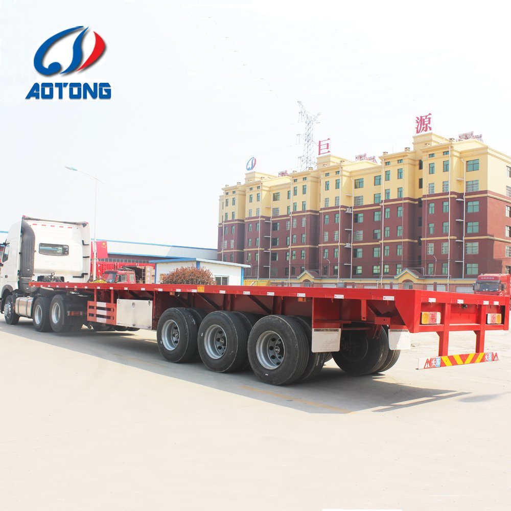 Truck Trailer 3 axles flatbed semi-trailer platform 40ft 48ft for container transport