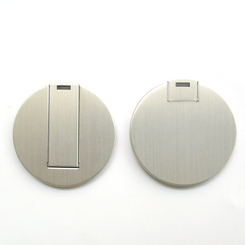 Metal Mini Round Credit Card USB Sticks UDP flash 2.0 FCC approved