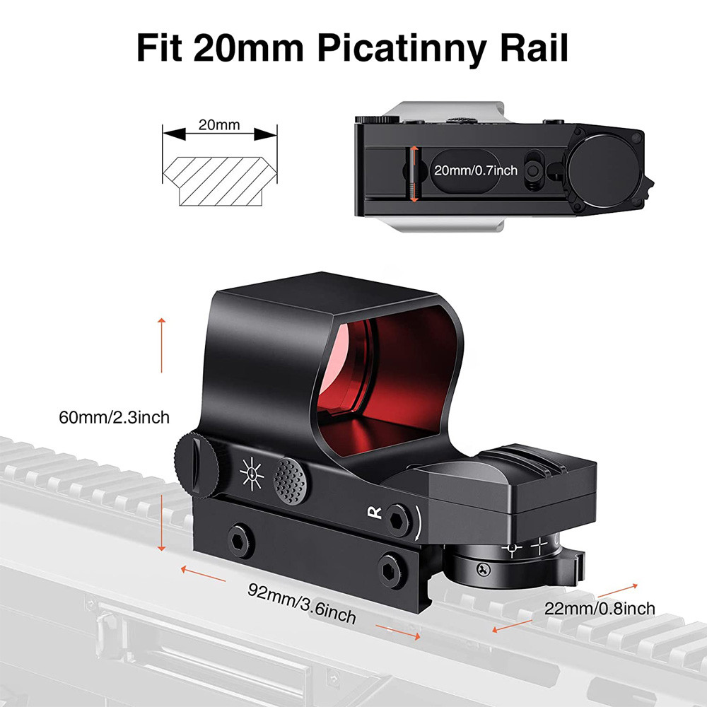 1x28x40mm Laser 4 Reticle Holographic Projected Dot Sight Scope For 20mm Rail