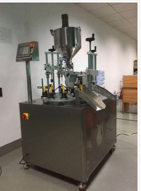 Cosmetic Automatic Tube Filling Sealing Machine , Semi Automatic Liquid Filling