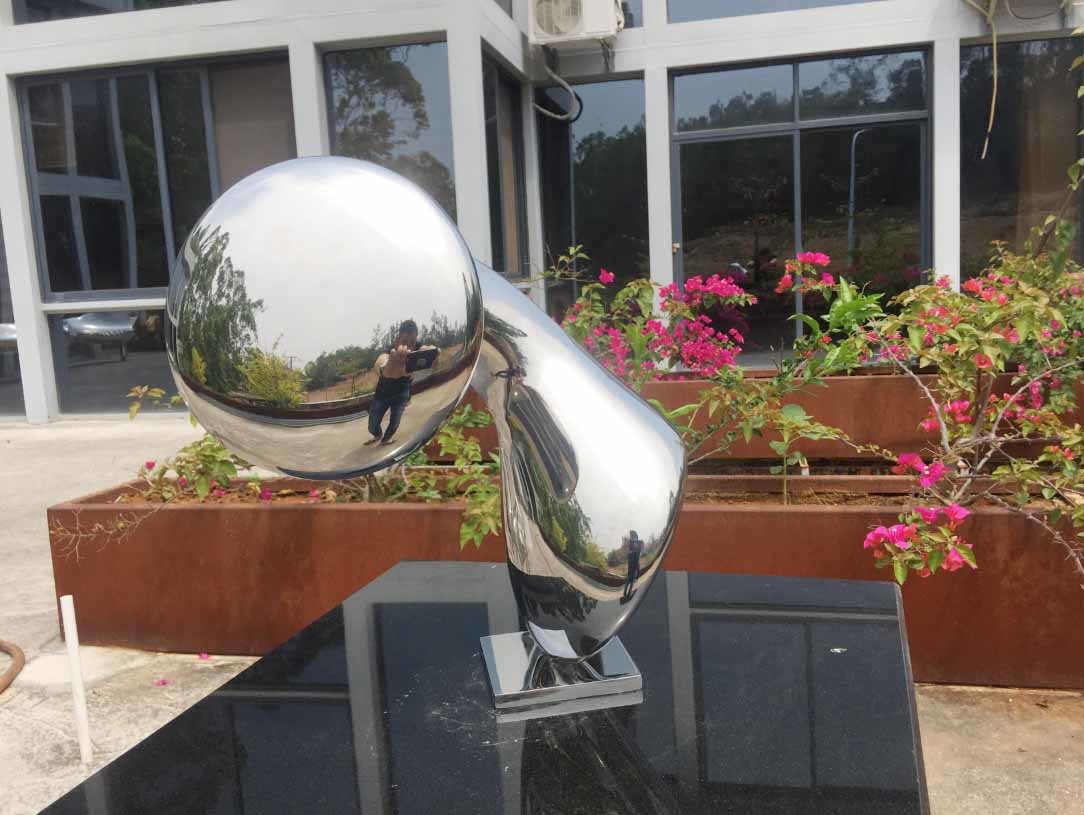 Metal Garden Statues Outdoor Modern Abstract Sculpture Stainless Steel Custom Made