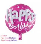 Happy Birthday Party Scene Layout Aluminum Foil Balloon Floating 24inch