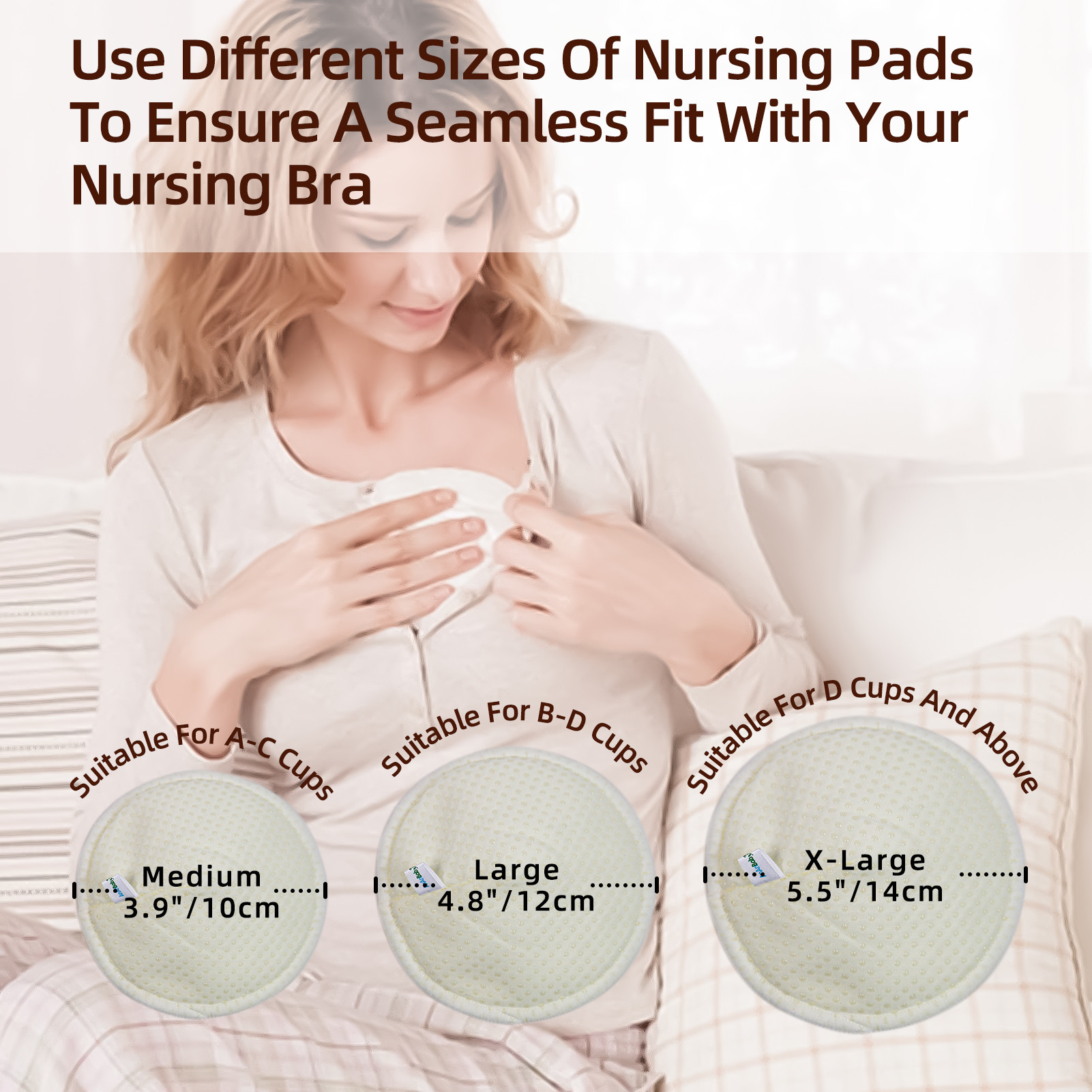 Soft Washable Breast Pads Postpartum Leaking Shields Bamboo Reusable Nursing Pads