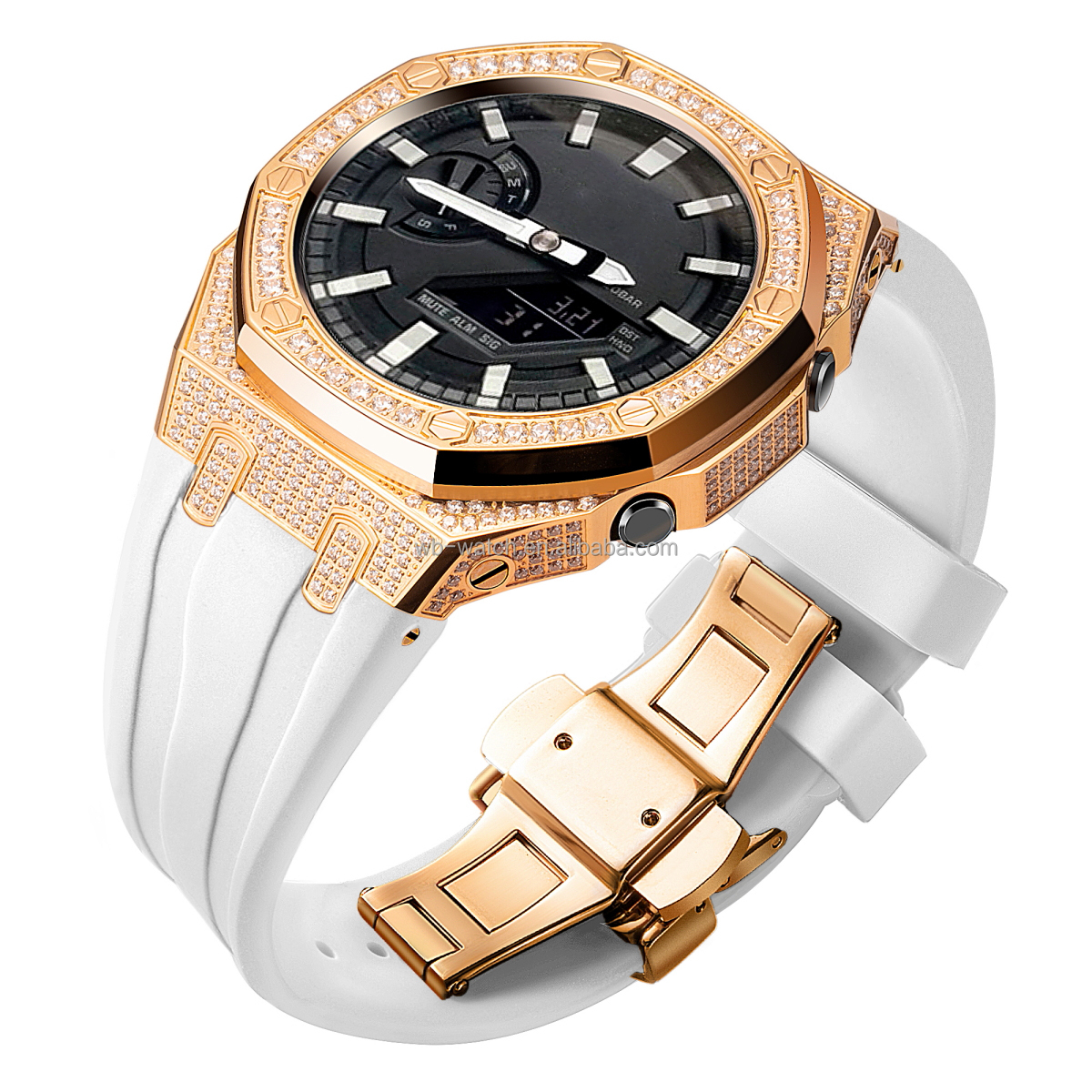Fit For For Casio Ga2100 G Shock Luxury Stainless Steel Full Diamond Zircon Watch Case
