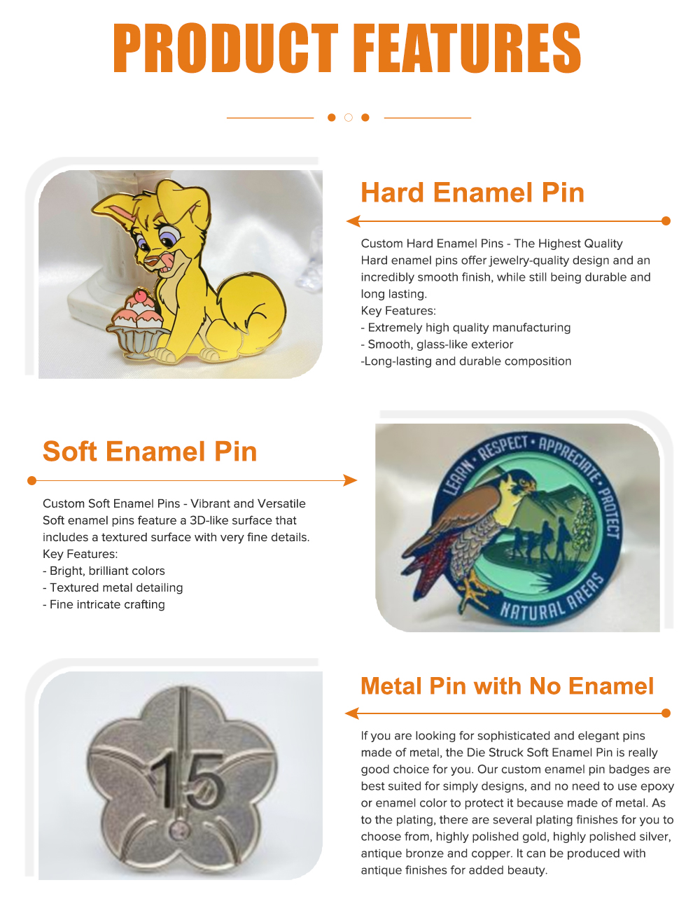 Casting Cartoon Custom Gold Lapel Pins Metal Enamel Pins