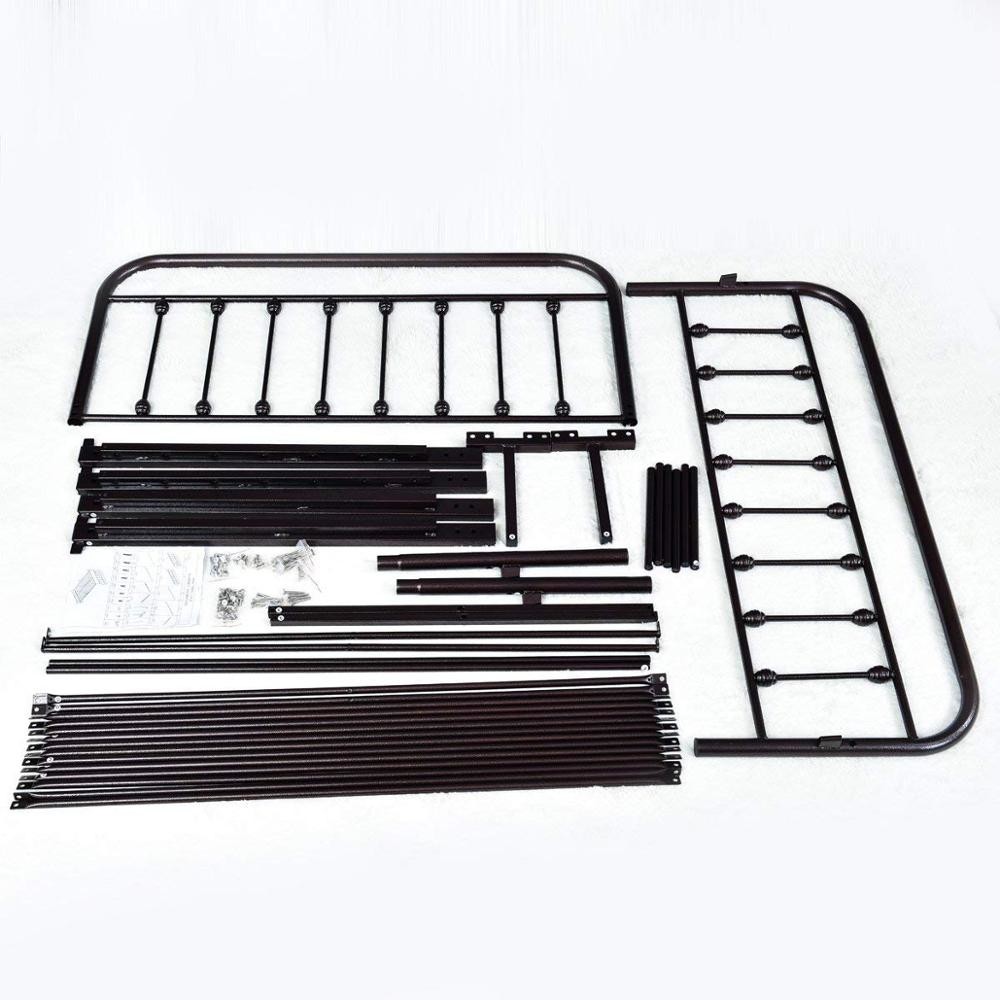 Oem Odm Easy Assemble Iso14001 Black Iron Double Bed
