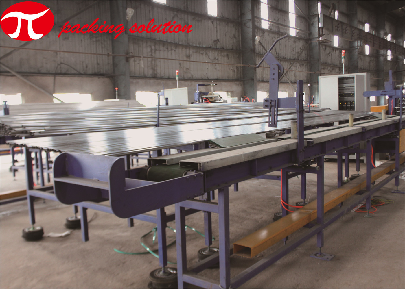 High Reliability Horizontal Wrapping Machine For Steel Pipes 1.5kW Fast Packaging Speed