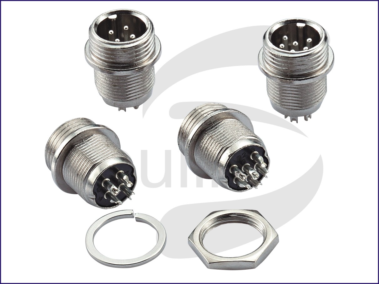 Board Male M12 4 Pin Aircraft Connector Waterproof Aviation Plug