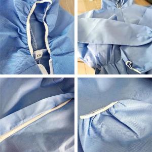 China Durable Liquid Resistant Disposable Hooded Coveralls / Disposable Protective Suit wholesale