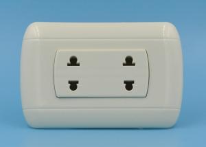 China PP Material Residential 2 Gang Socket 15A 250V 118 * 75mm Elegant Design wholesale