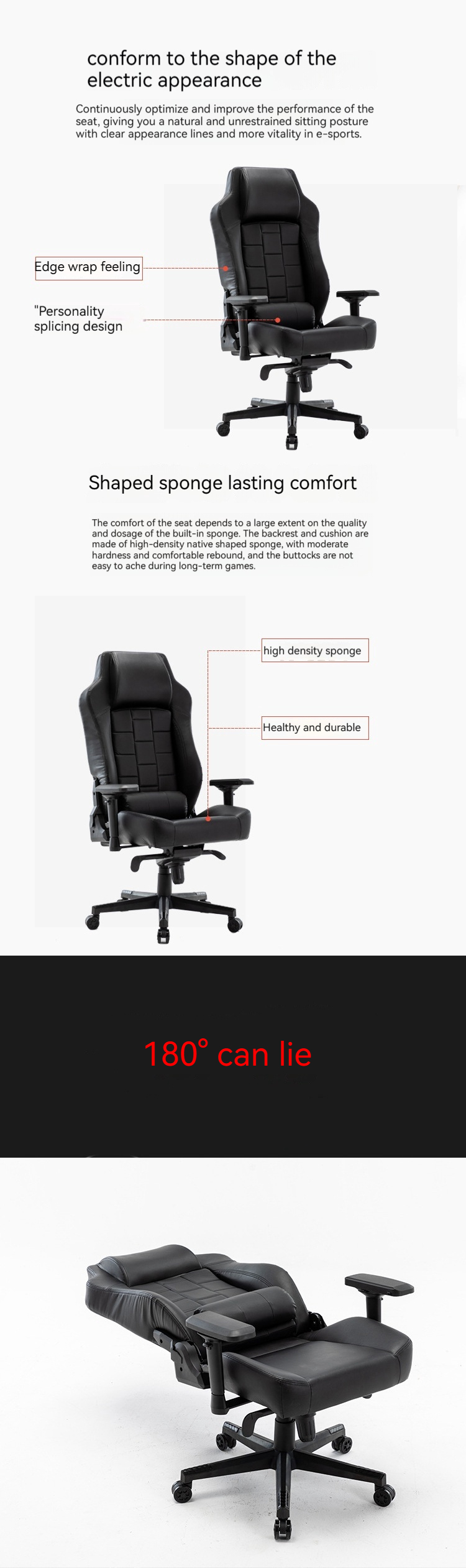 High Back PU Leather Office Chair with Customized Colors and Fabric Padded Seat Ideal