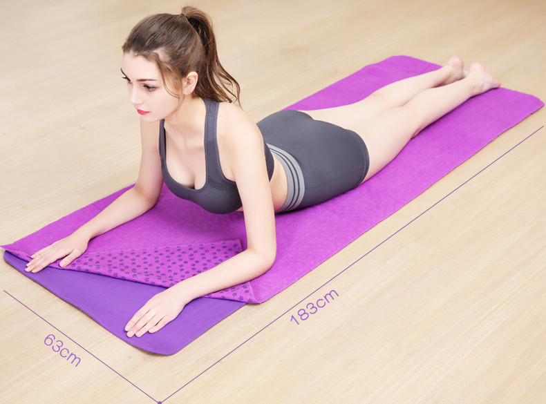 Eco Friendly 183x6cm Fitness TPE PVC Yoga Mat With Cover Towel For Home Pilates Fitness