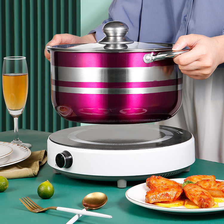 Hot Selling Color Body Soup Cooking Pot Set Ollas Stainless Steel 410 Cookware Set for Kitchen