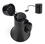 800M Battery Powered Megaphone Rechargeable Black Plastic Megaphones 1 Channel