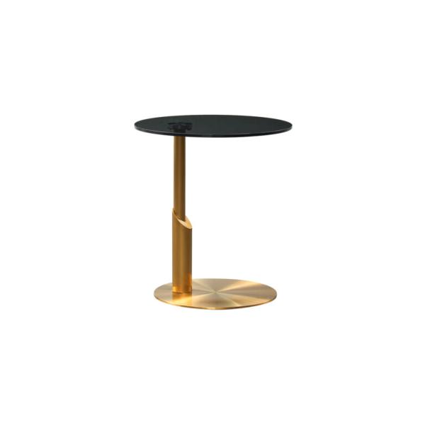 Glimmering Stainless Steel Glass Side Table , Luxury Stainless Steel Leg Table