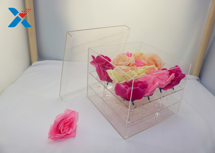 Clear Lid Acrylic Flower Box Luxury Plexiglass Flower Box Eco - Friendly