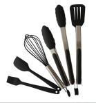6pcs Kitchen Utensil Set Premium Silicone BPA Free Non-Stick Stainless Steel