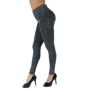 China Girls Sexy Thin Booty Lifting Pants , High Waist Denim Leggings wholesale