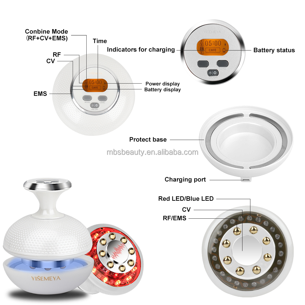Fat Loss Rejuvenation Ems Slimming Machine RF LED Light Ultrasound Cavitation Machine