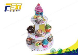 China OEM ODM Cardboard Cake Display Stand Digital Printing Environmental Protection wholesale
