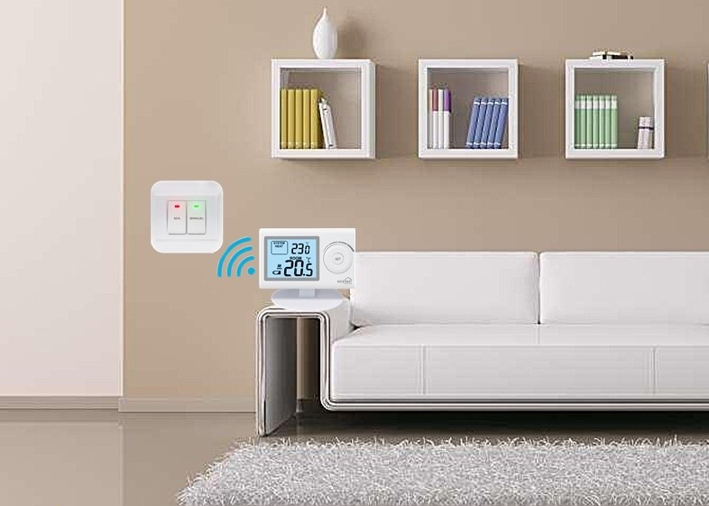 Non - Programmable Wireless Gas Boiler ABS Material Thermostat With HVAC System