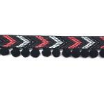 GM01 Textured Waves Pom Pom Braid Trim 3.8cm
