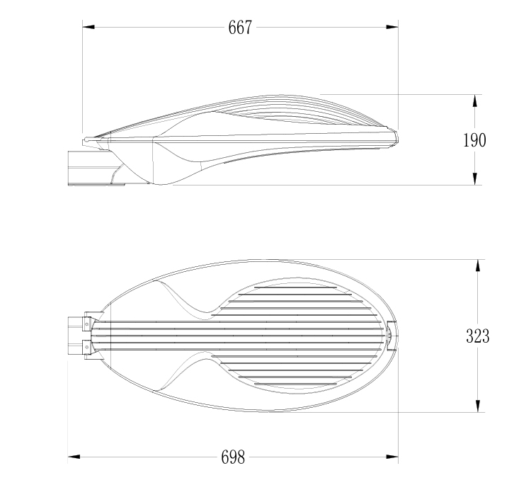 Die Casting Aluminum 80w 100w IP66 Street Light with Customized Design and Engineering