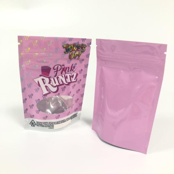 Stand Up Herbal Incense Packaging Holographic Laser Film Runtz Bags With k