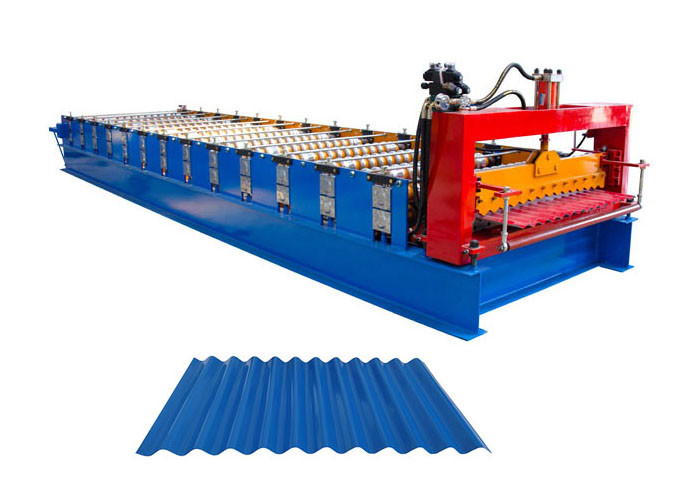 Building Material Corrugated Steel Panel Roll Forming Machine Roller Diameter 80MM