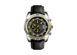 Chronograph Mens Stainless Steel Watches Leather Strap 50m Water Resistant