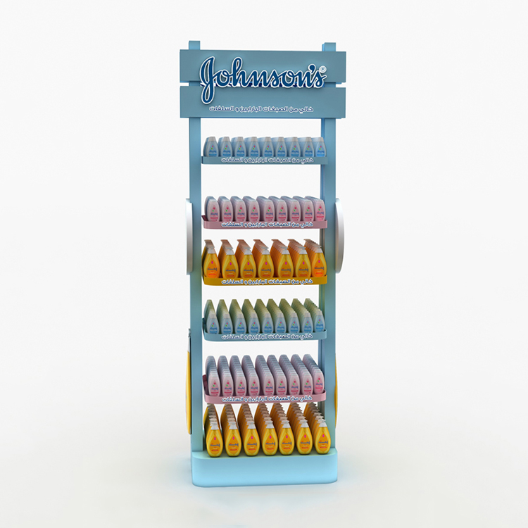 Customized Cleansing Water Display Shelf Wooden Display Rack for Maternal and Infant Store