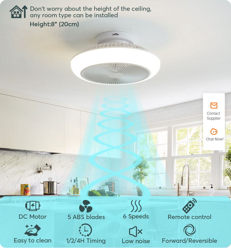 18 Inch Decorative Ceiling Fan with Lights 6 Speed Choice and Dimmable Functionality